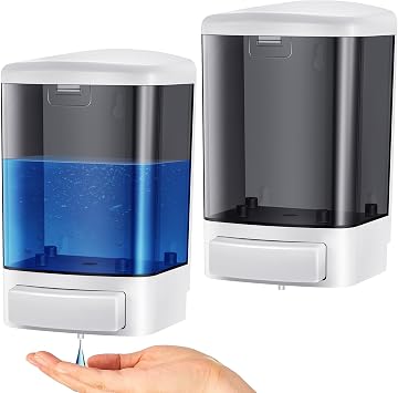 Hushee 2 Pcs Wall Mounted Soap Dispenser, 33.8 Oz 1000 Ml,Black