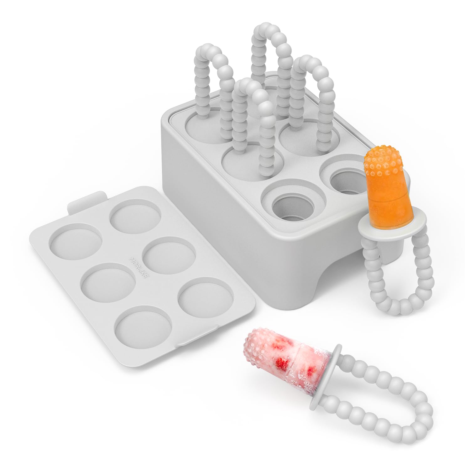 Morlike Baby Tiny Pops, 100% Silicone Popsicle Mould for Infants from 4 Months, Breast Milk Ice Moulds, Teething Rings to Relieve Teething Baby Essentials, BPA Free and Dishwasher Safe (Grey)-image-24