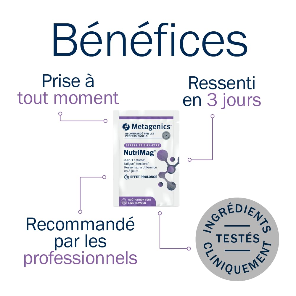 Metagenics NutriMag Magnésium, Stress Fatigue, Citron Vert, 84 Sachets | Magnésium avec vitamines B6, B12, D et folate. Contribue à réduire la fatigue et au métabolisme énergétique normal.