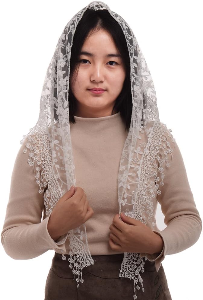 BLESSUME Triangle Mass Chapel Veil Head Covering