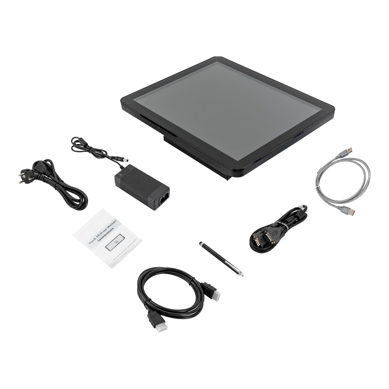 Système de caisse tactile à dix points, caisse enregistreuse pour la restauration et le commerce avec écran capacitif de 17 pouces, réglable et pliable, compatible avec plusieurs systèmes