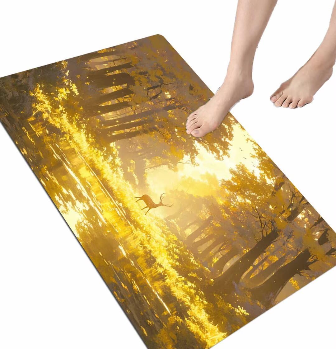 Tapis de sol de douche de salle de bain en pierre sunset grand format
