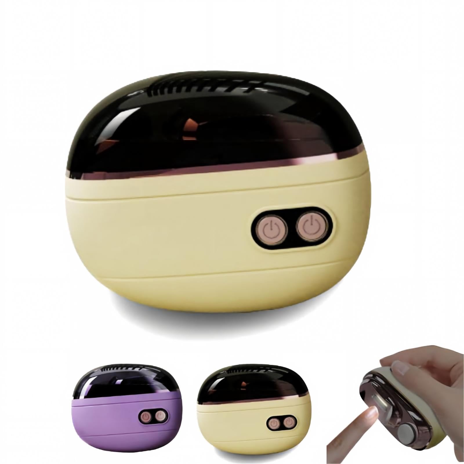 2-in-1 Smart Electric Nail Clipper & Polisher, Rechargeable Automatic Nail Trimmer and Polisher with LED Light, Automatic Nail Clipper, Anti-Pinch Design, for Adults Seniors，Beige