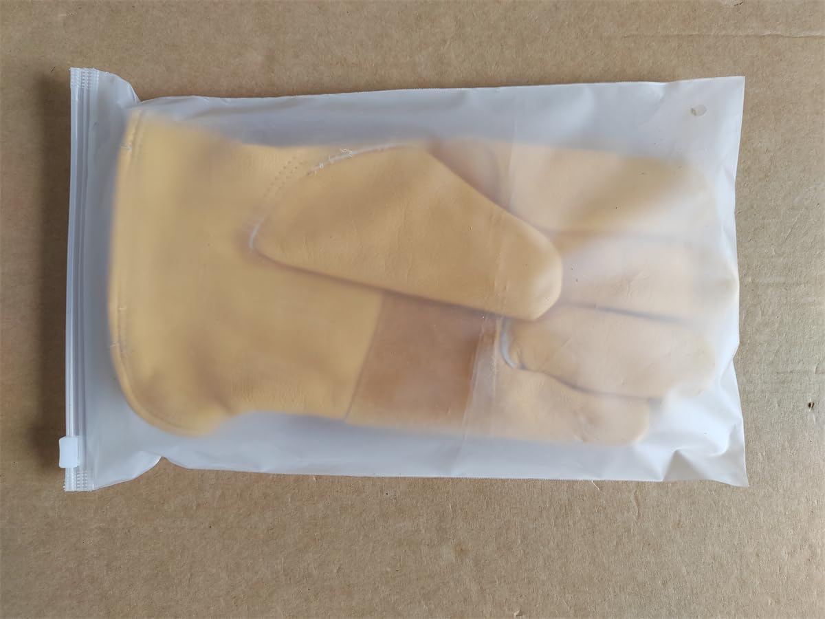 Guanti da lavoro in pelle bovina per costruzione, cortile, giardinaggio, palmo rinforzato, per uomo e donna