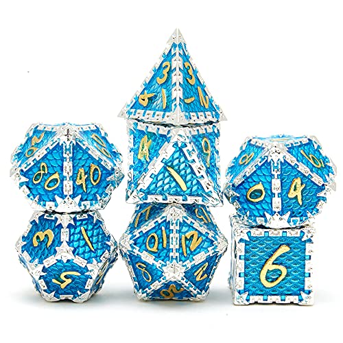 Ouyide Metal Dice, Dnd Dice Set, Dragon Skin Scale Iron Chain, Suitable For Role-Playing Dungeons And Dragons Dice Set Game #TOP1