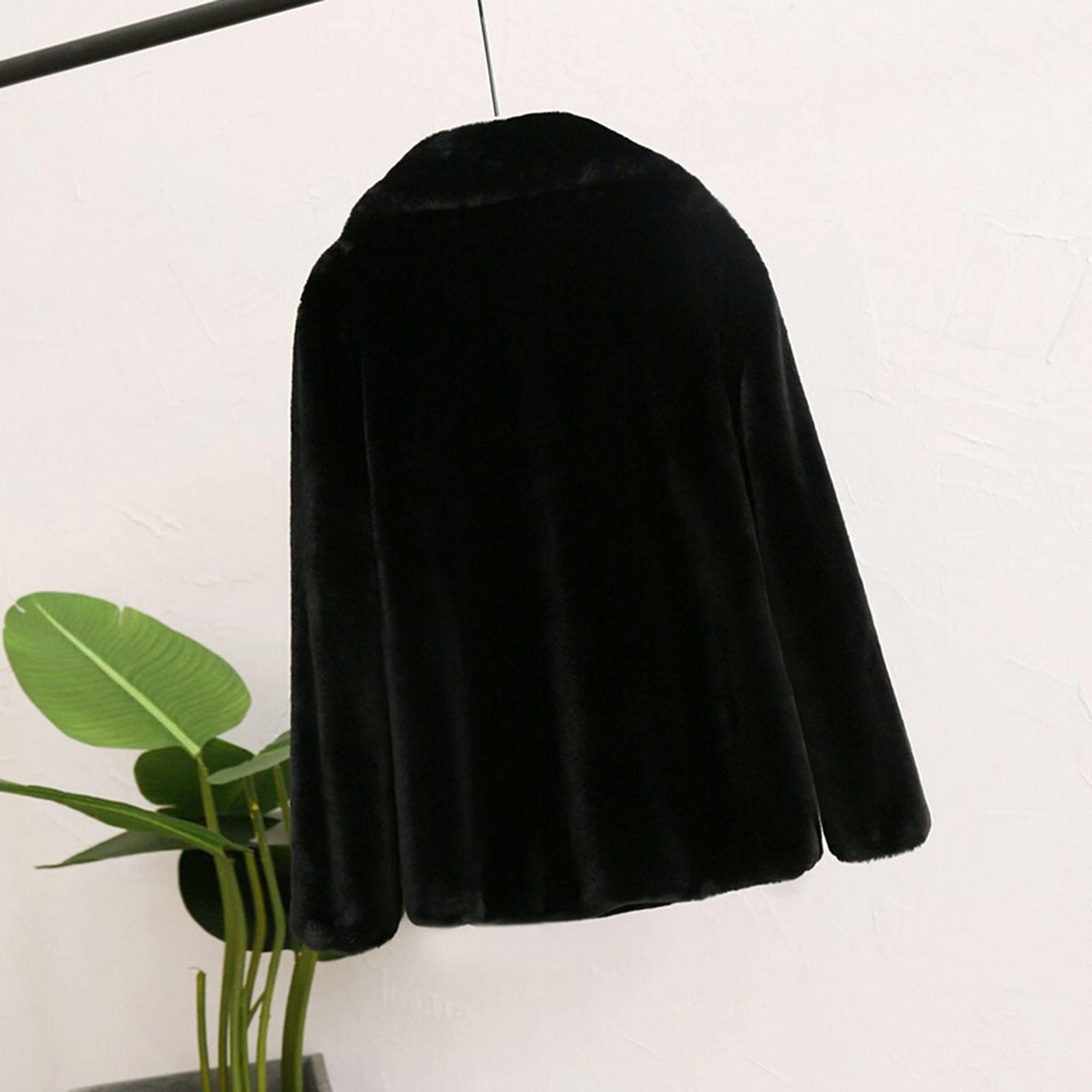 Générique Damenmantel mit Pelz – Blouson für Damen, Übergangsjacke, große Größe, Jacke, einfarbig, Sweatshirt, Langarm, bequem, Blusen, modisch, klassisch, Mäntel, entspannte Jacke