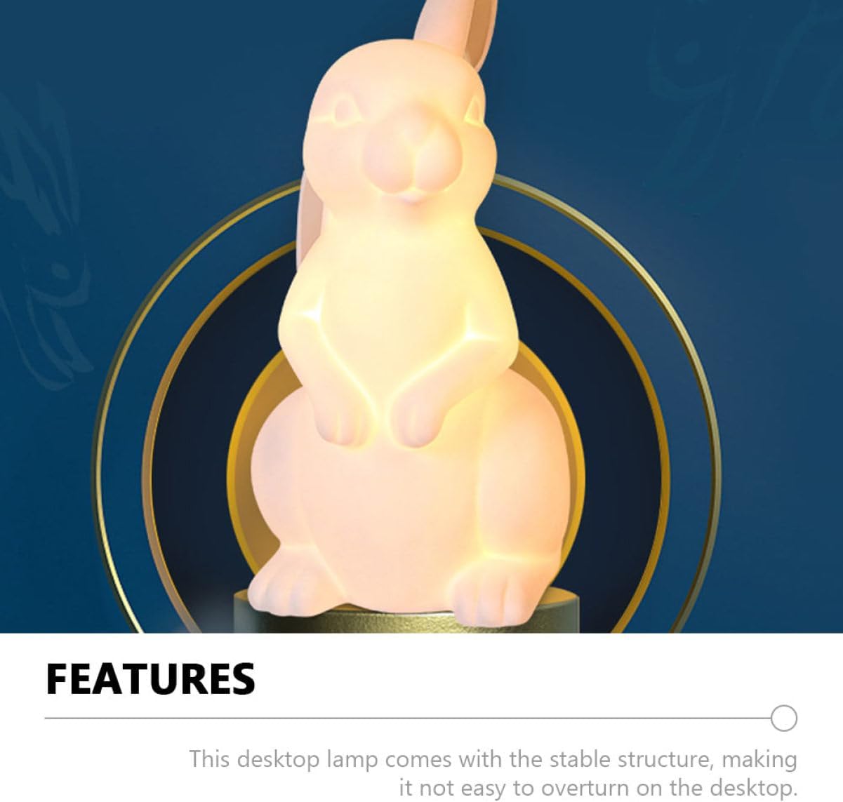 Veemoon Ceramic Rabbit Desk Lamp - Cute Night Light for ' Room - Home Decor Light 1pc