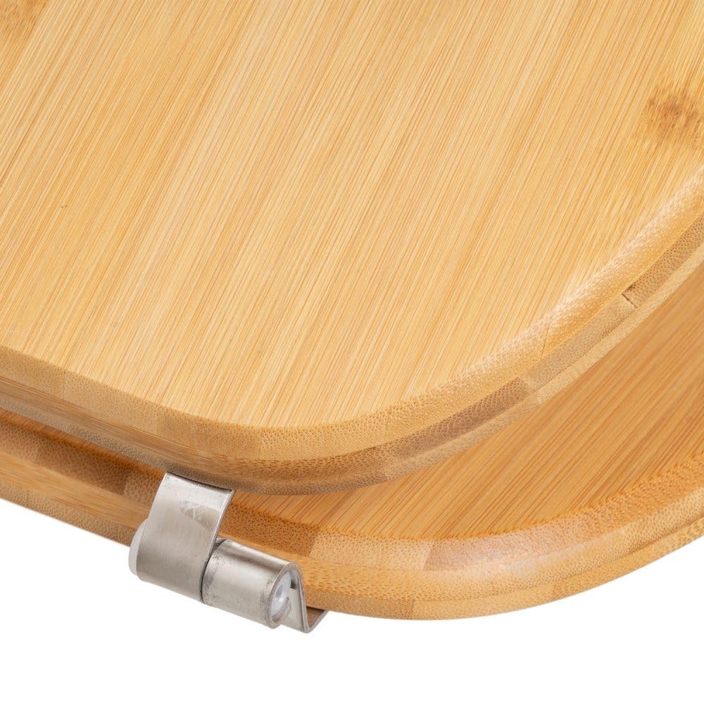 Tapa para WC universal original de madera bambú natural con bisagras de acero inoxidable 34x41 cm