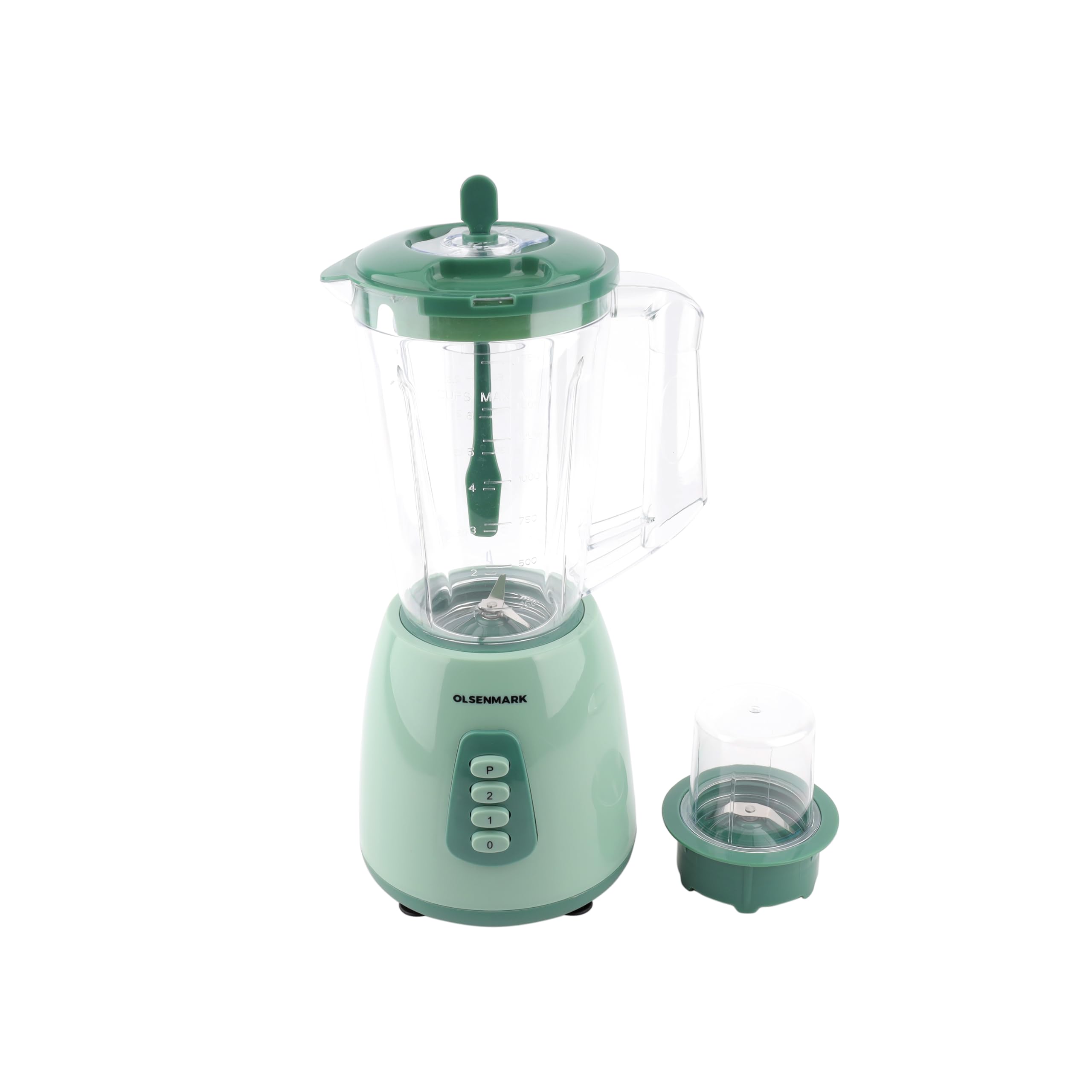 Olsenmark 2-in-1 Blender - OMSB2055Y | 700W Powerful Motor, 2 Speed & Pulse Control | Unbreakable 1.75L Jar with Stainless Steel Blades & Grinder Attachment | Perfect for Smoothies, Shakes & Grinding