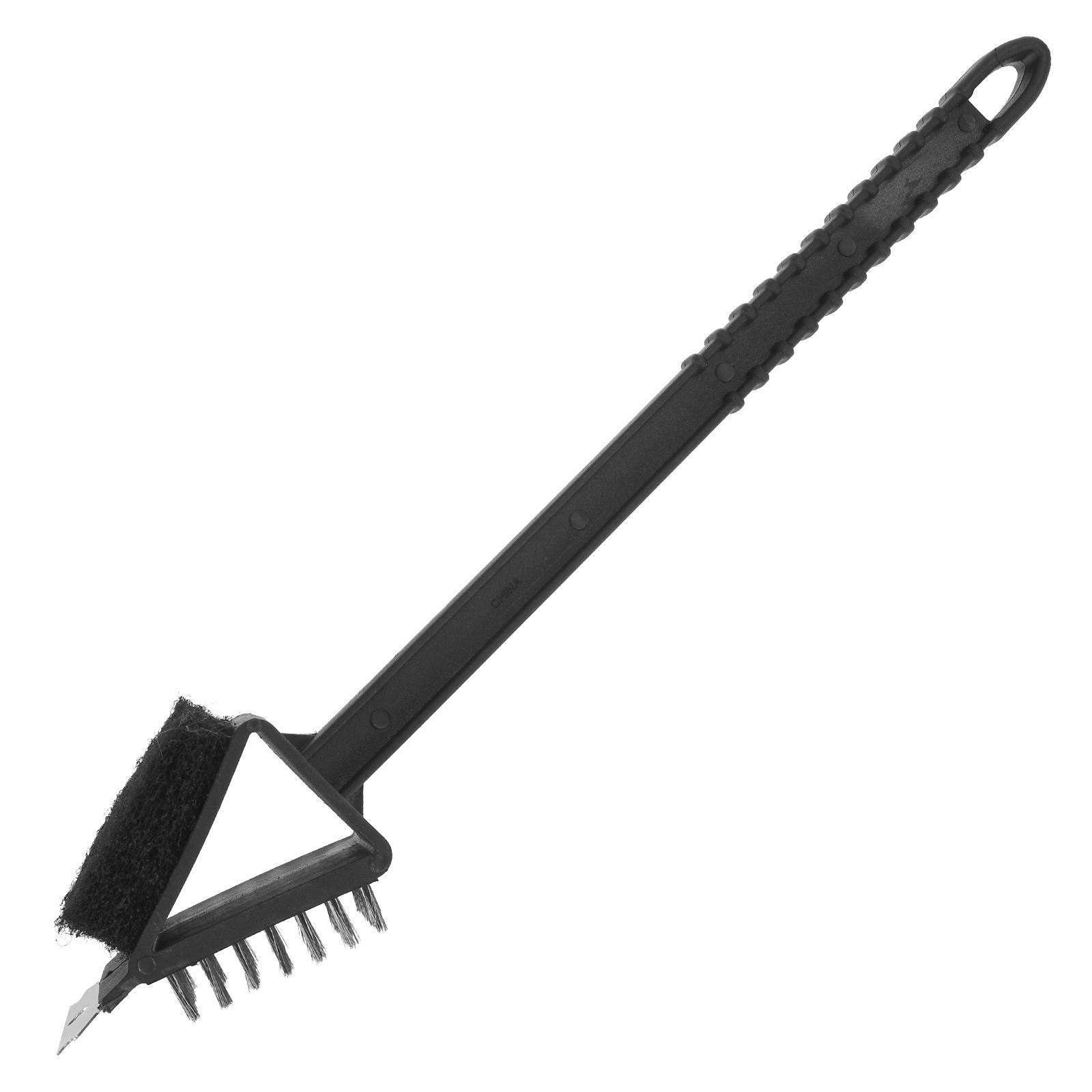 ASAB 3 in 1 BBQ Cleaning Tool with Integral Steel Scraper Barbecue Grill Wire Bristle Brush Grease Remover