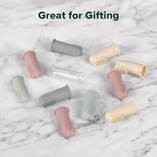 Miniatura 6 de haakaa Juego de cepillos de dientes de silicona para bebés, el primer cepillo de dientes con funda, cepillo de dientes de cerdas suaves para cuidado