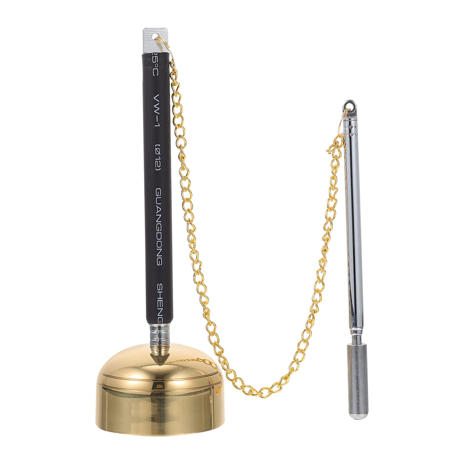 Healifty 1pc Temple Healing Chimes Retractable Meditatation Sound Ritual Bell Block Pray Muyu Wooden Tingsha Cymbals Buddhism Utensil Chic Chime Hammer for Monk Delicate Steel