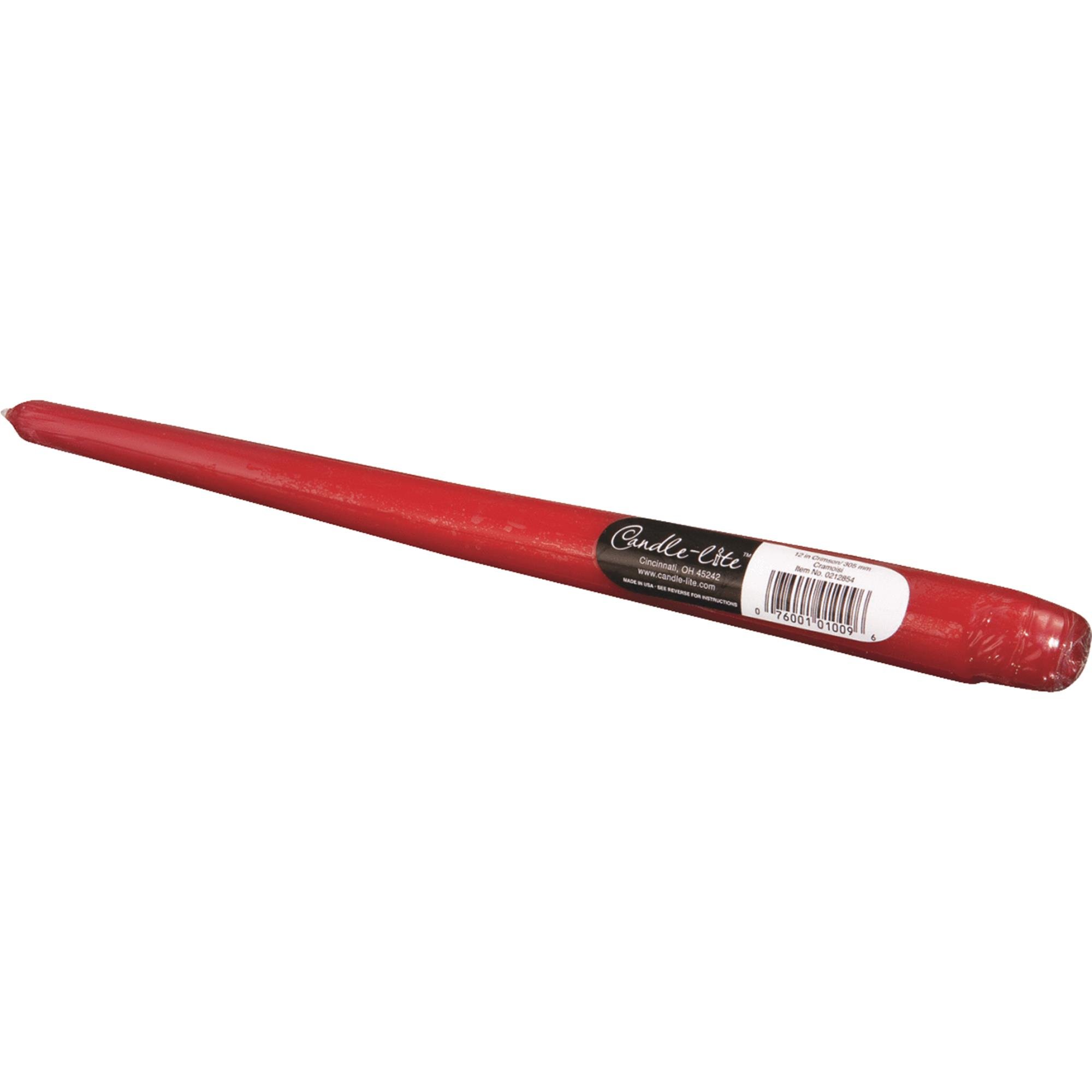 Candle-LITE Company 0212854 Crimson Taper Candle, 12.5"