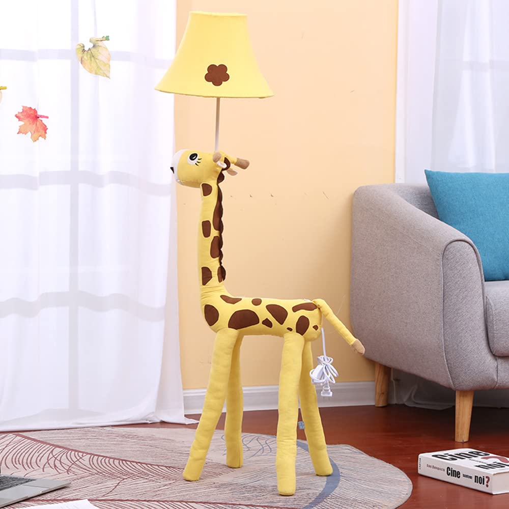 DIY Lampadaire Chambre d'enfants Dessin Animé Cerf Lampe sur Pied avec Interrupteur Chambre Moderne Lampe De Chevet Créatif Salon étude Décoration Vertical Liseuse Enfants Cadeau,Jaune,130cm