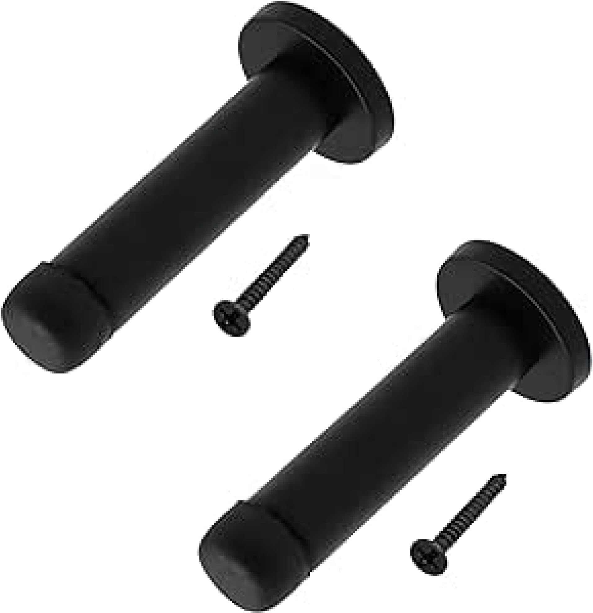 EAI Matt Black Mounted Doorstop - Pack of 2 | Decorative Wall, Door & Skirting Mount Door Stopper with Concealed Fixings | Reduces Noise & Prevents Damage to Walls & Door Handles
