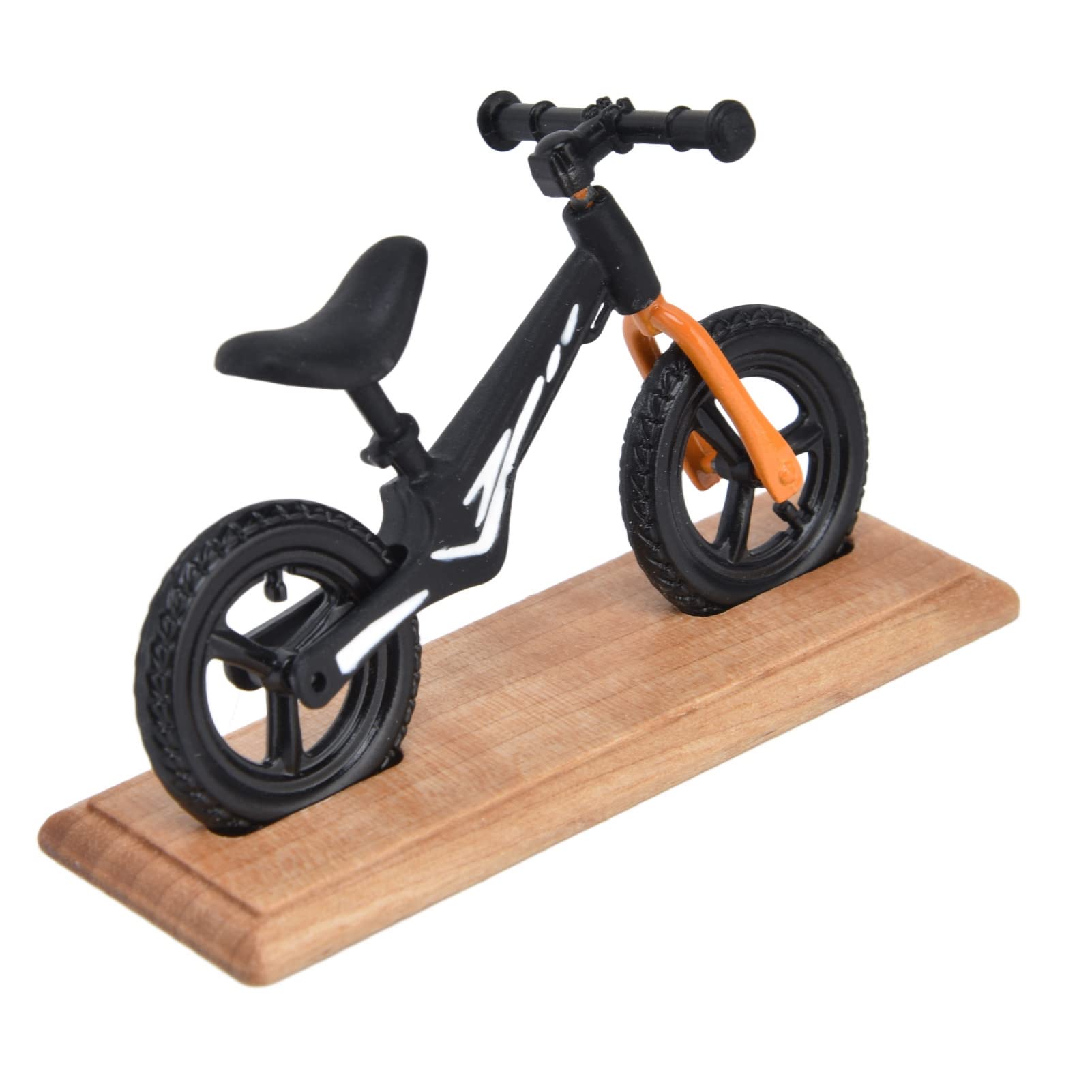 BTSEURY Dollhouse Mini Bike, Metal Composite Wood Miniature Mountain Bike for Doll House Decoration, Miniature Bike Toy (Black)