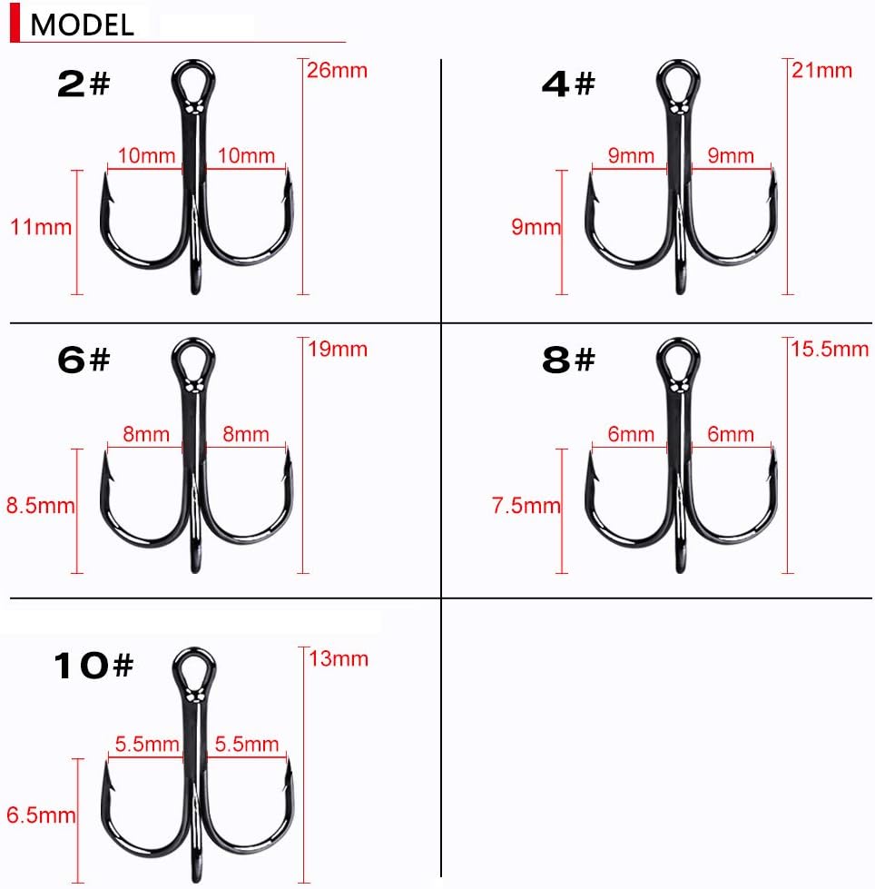 Amazon Amhdv フェザー釣り針 強力なトレブルフック サイズ2 4 6 8 10 個パック 10 ピンク Amhdv フック 針