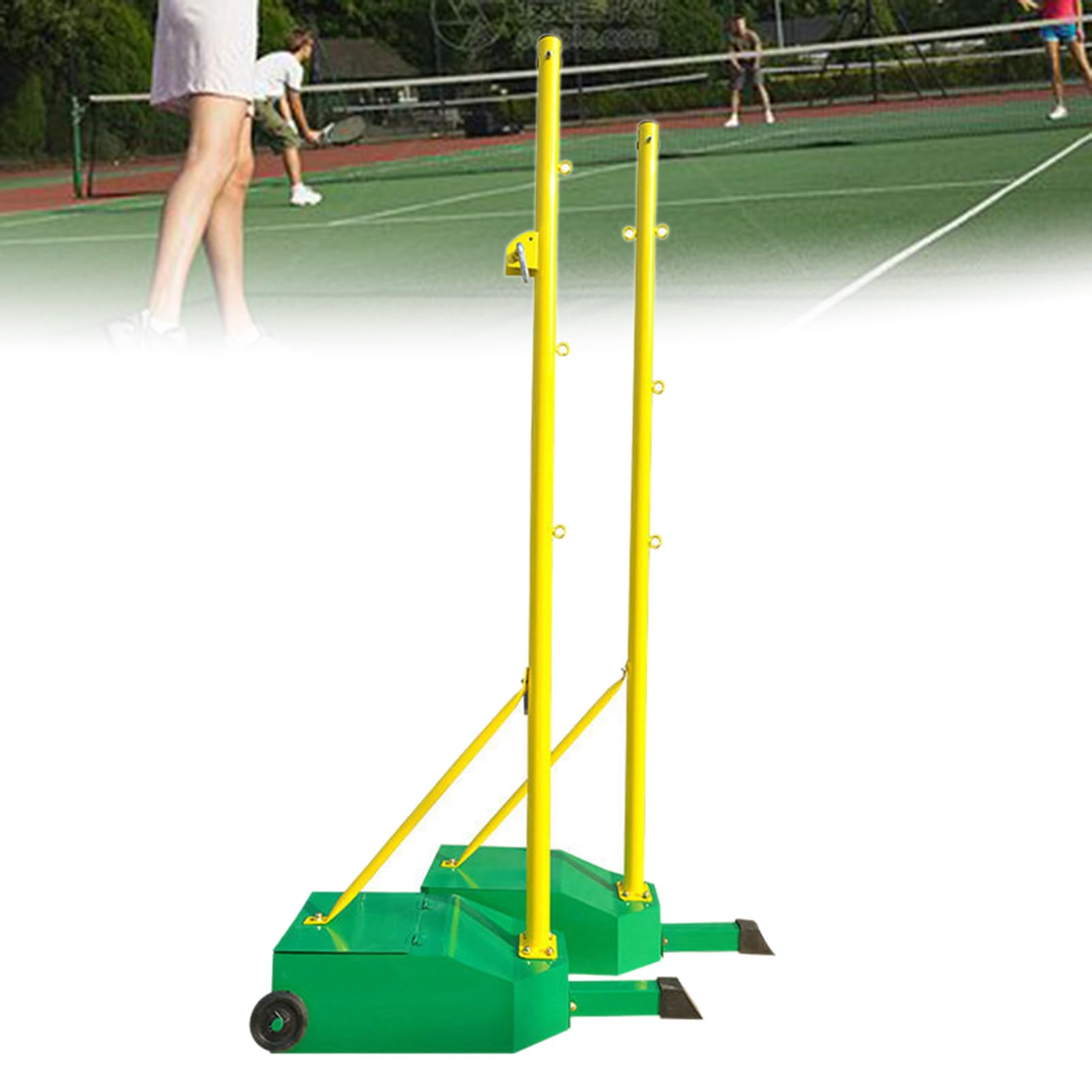 Set da pallavolo per Adulti e Ragazzi, Completo di Rete, Mazza e Supporto, Base Universale per Interni/Esterni, Attrezzatura Sportiva Ecologica, Facile da Montare.