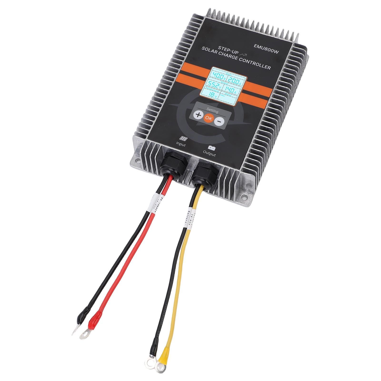 Kontroler ładowania Słonecznego MPPT, Aluminiowy Regulator Baterii Panelu Słonecznego 800 W 0 do 30 A Wejściowy Wyświetlacz LCD IP65 dla Oświetlenia Ulicznego łodzi Domowej RV