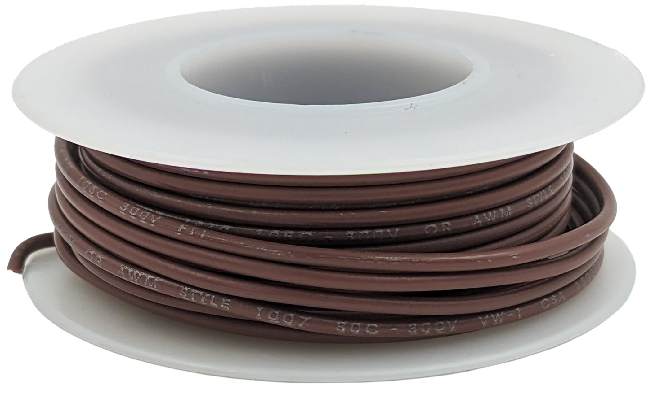 25 Feet Brown 22 Gauge Solid Hook-Up Wire, Tinned Copper, PVC Insulation (Shade May Vary) - EX ELECTRONIX EXPRESS