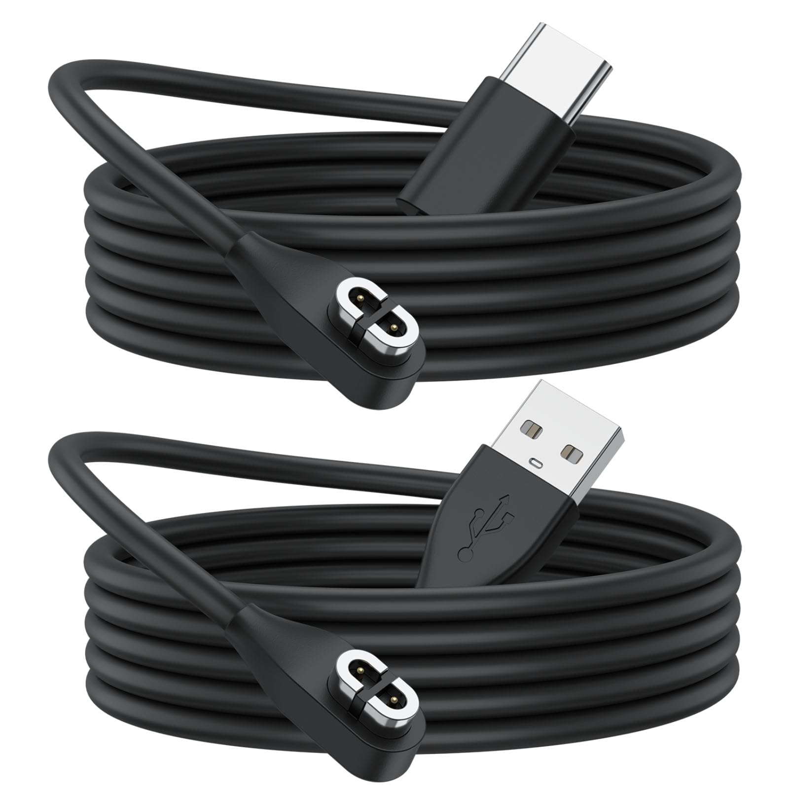 Meliya Charging Cable for Shokz OpenRun Pro, OpenRun Mini, OpenComm & Aftershokz Headphones Aeropex AS800 Charger Cable, USB C+USB A Magnetic Charger Cord (2ft/60cm)