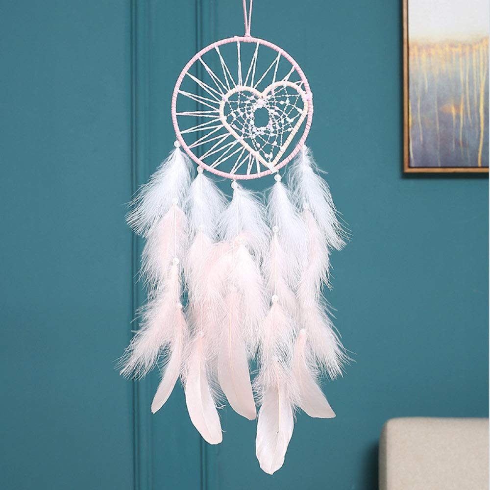 Acchiappasogni Macramé, Cotone Rosa E Bianco, Dreamcatcher, Boho Style - Foto 6