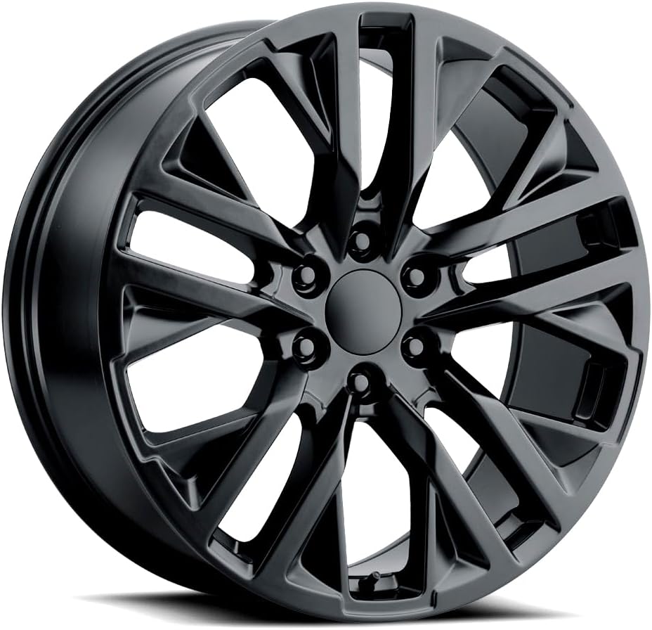 Replica SES Wheel 22x9 inch Aluminum Rim 22 inch Gloss Black 6 Lug Split 5 Spoke for Truck/SUV SES 229-6139-28 GB