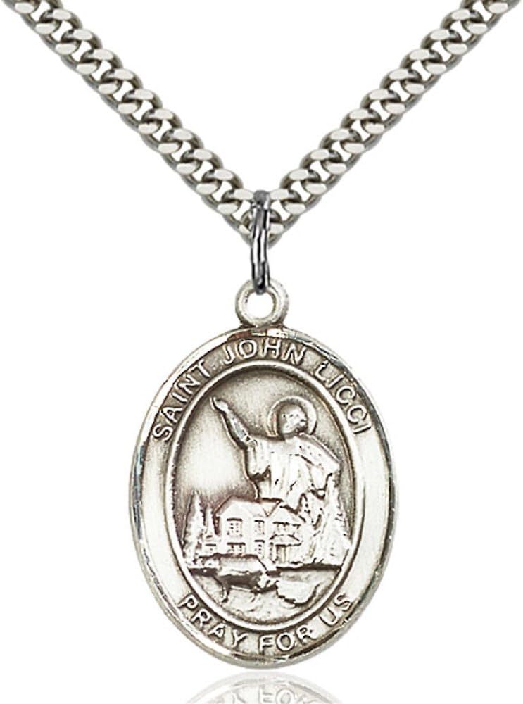 Bonyak Jewelry St. John Licci Hand-Crafted Oval Medal Pendant in Sterling Silver