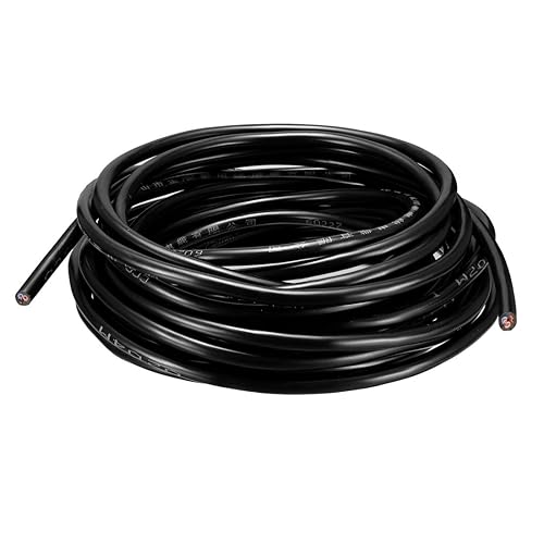 uxcell RVV Cable de extensión Cable de cobre Cable de cobre 3 núcleos eléctricos conductores 10M Longitud Negro