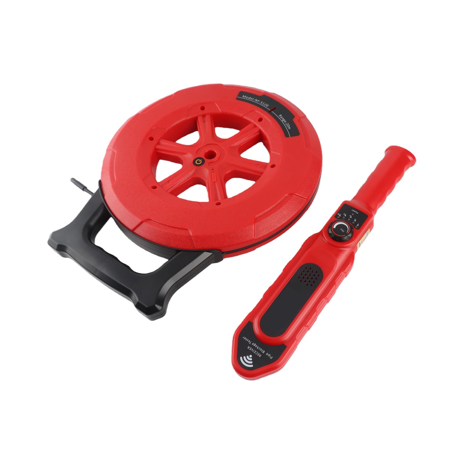 FTVOGUE Herramienta de Diagnóstico de Bloqueo de Tuberías, Escáner de Bloqueo de Tuberías Resistente Al Agua IP67, Sensibilidad Ajustable de 300 Hz, Alarma de Señal Fuerte para Fontaneros, (NF-5120)