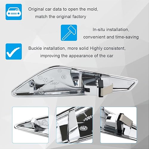 Miniatura 4 de JDMON Repuesto para guardabarros delantero cromado BMW X3 X4 F25 F26 2013 2014 2015 2016 2017 derecha izquierda Fender Chrome Panel marcador acabado