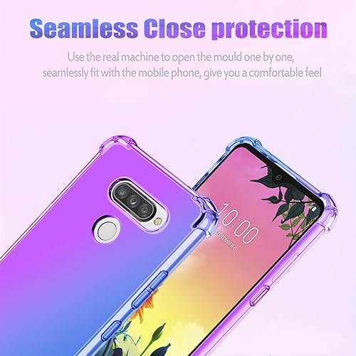 Miniatura 3 de Funda para LG K50para LG Q60 Linda Caso, Gradient Slim Anti Scratch Soft Clear TPU Funda Funda a prueba de golpes para LG K50 (púrpuraazul)