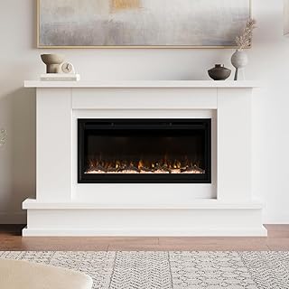 16 Fireplace Ideas Modern with Sleek Contemporary Appeal 19 Modern Ember Patton White Mantel Package 64