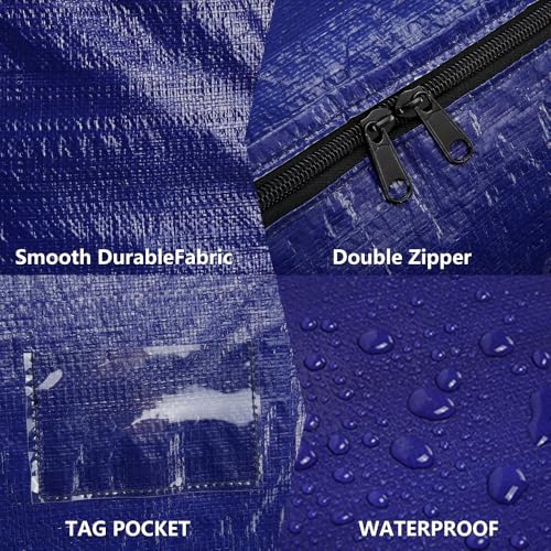 Cryster 2-Pack Clear Moving Bags – Heavy Duty Storage Totes with Reinforced Handles & Double Zippers - image 6