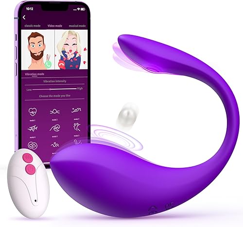 Miniatura 9 de Vibrador portátil con APP y control remoto, juguetes sexuales para mujer con 9 modos de vibración, juguetes sexuales femeninos para mujeres, rosa (