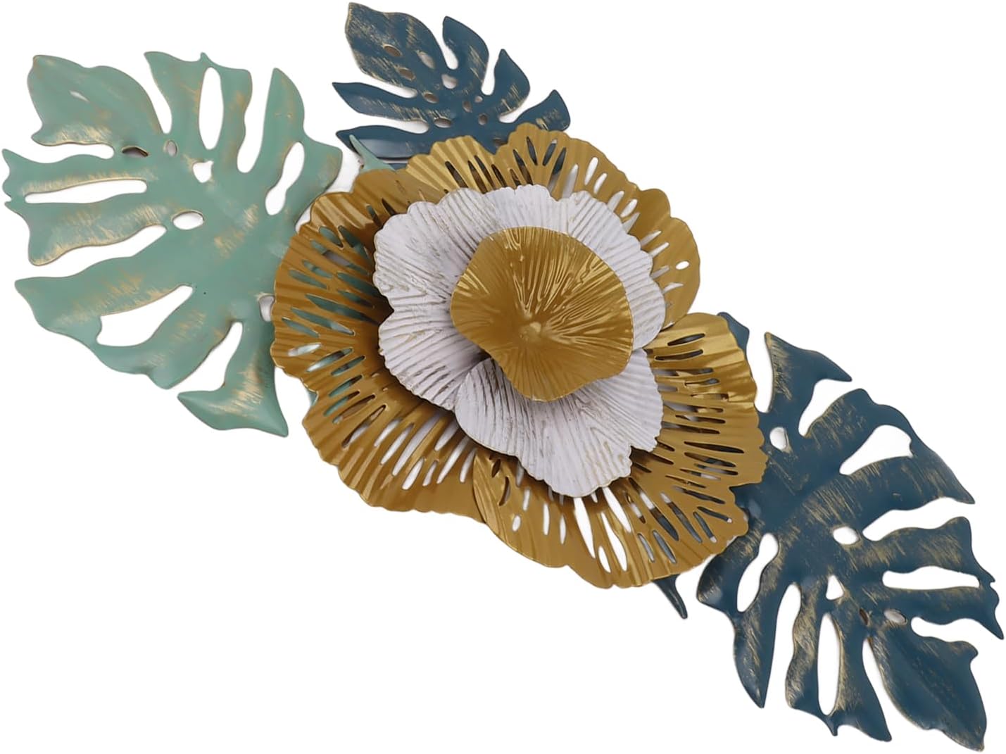 PerGar Iron Flower Metal Wall Decor, Metal Wall Art, Iron Wall Decoration Nordic Wall Hanging Decor for Living Room Bedroom,Floral Home Decoration for Bedroom,Living Room,Office