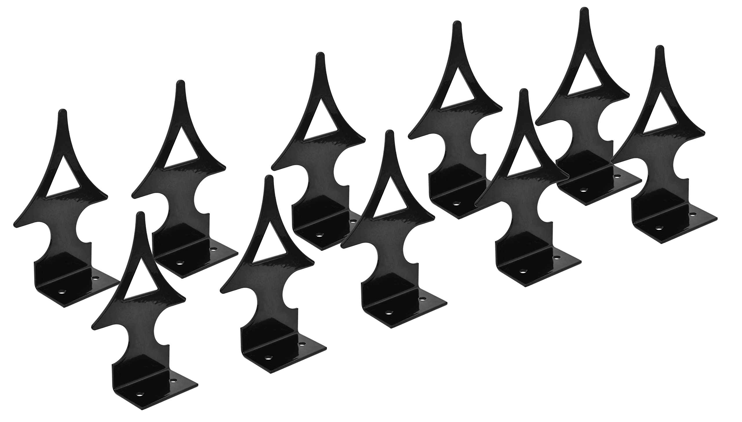 Avonstar Classics Range Decorative Garden Fence Security Spikes (10 x Single Black Angled)
