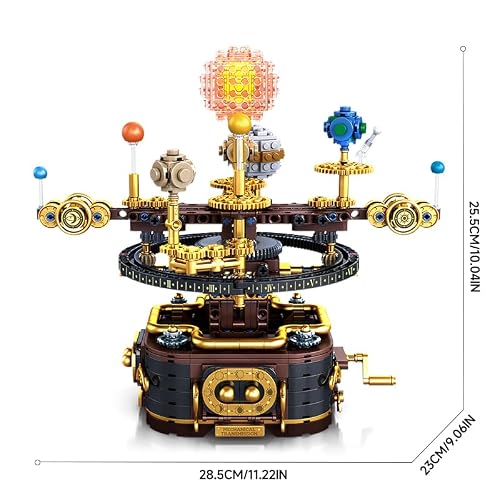 kececo Spinning Solar System Space Building Kit, STEM Model with Rotating Planets, Sun and Astronomy Educational Toys for Kids, Outer Space Birthday Gift for Ages 8+