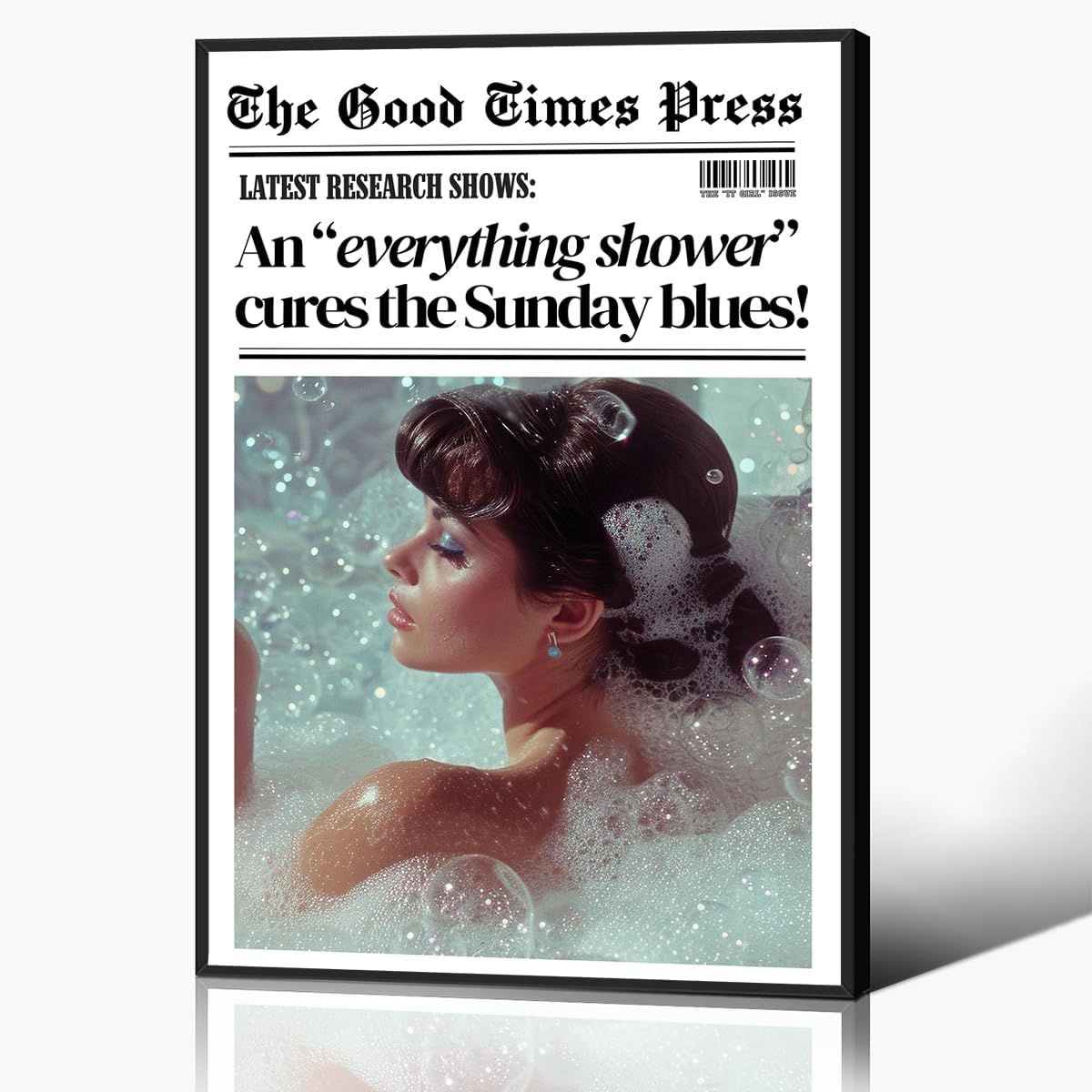 Funny Bathroom Wall Art, Trendy Bathroom Newspaper Print