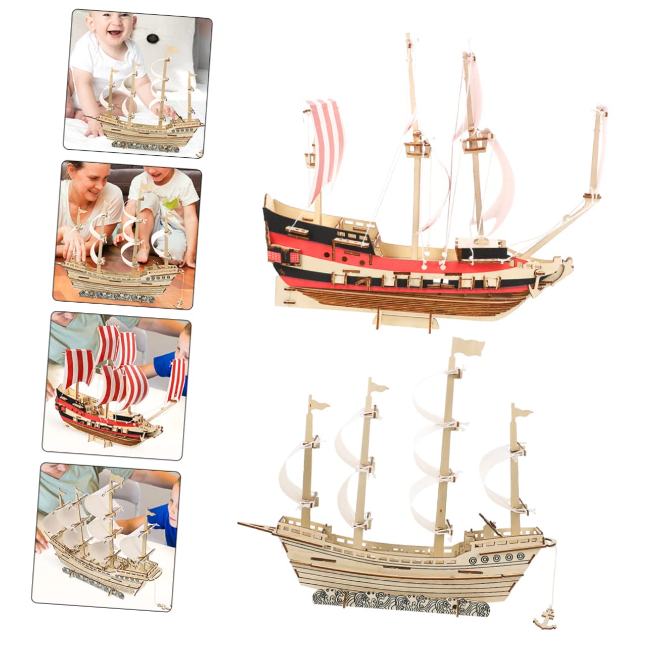 Abaodam Puzzles 3D de Madera para Adultos y Niños, 2 Sets, Diseño Realista, Manualidades Educativas para Casa y Oficina