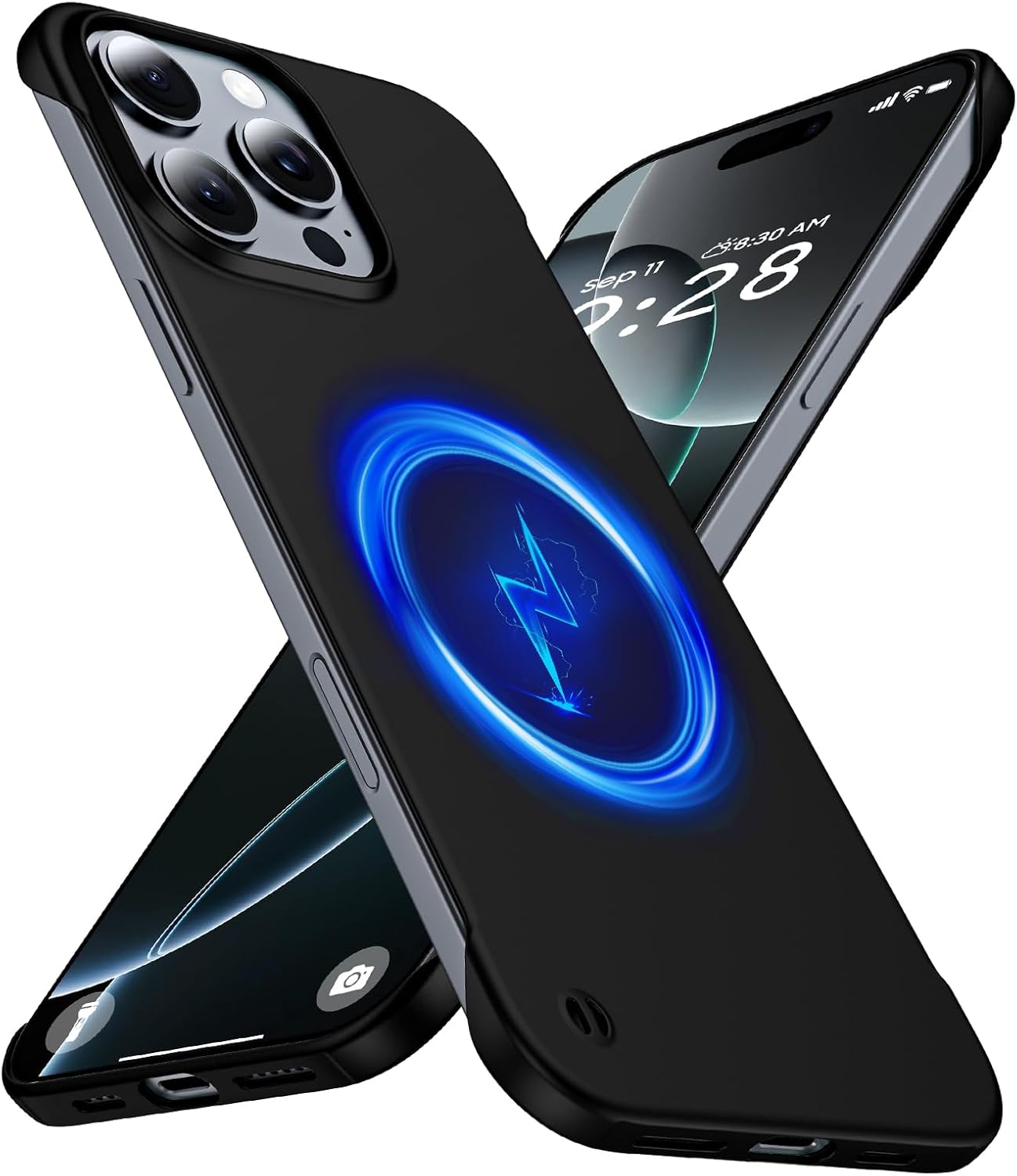 Product image of Magnetic Ultra Thin Frosted Designed for iPhone 16 Pro Max Frameless Case 6.9 inch [Compatible with MagSafe] Slim Minimalist Lightweight Matte Hard Cover Protective Borderless Case-Black