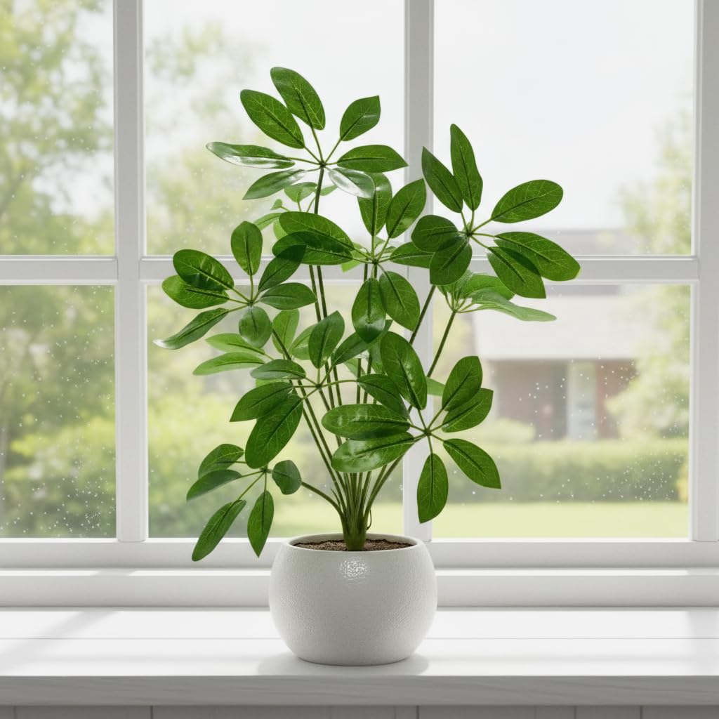 fancymart Artificial Real Touch Green Leaves Plant, 12 Branch Faux Decorative Plant for Home & Office, 45 cm Height, Without Pot fancymart Artificial Real Touch Green Leaves Plant, 12 Branch Faux Decorative Plant for Home & Office, 45 cm Height, Without Pot