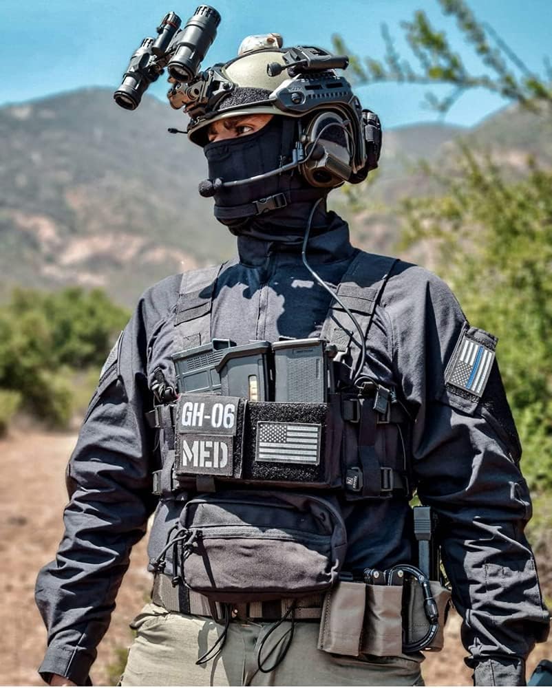 KRYDEX Micro Chest Rig with 5.56/7.62 Magazine Holder,Wing Pouches,Dangler Pouch,Fat Strap Shoulder Harness Set