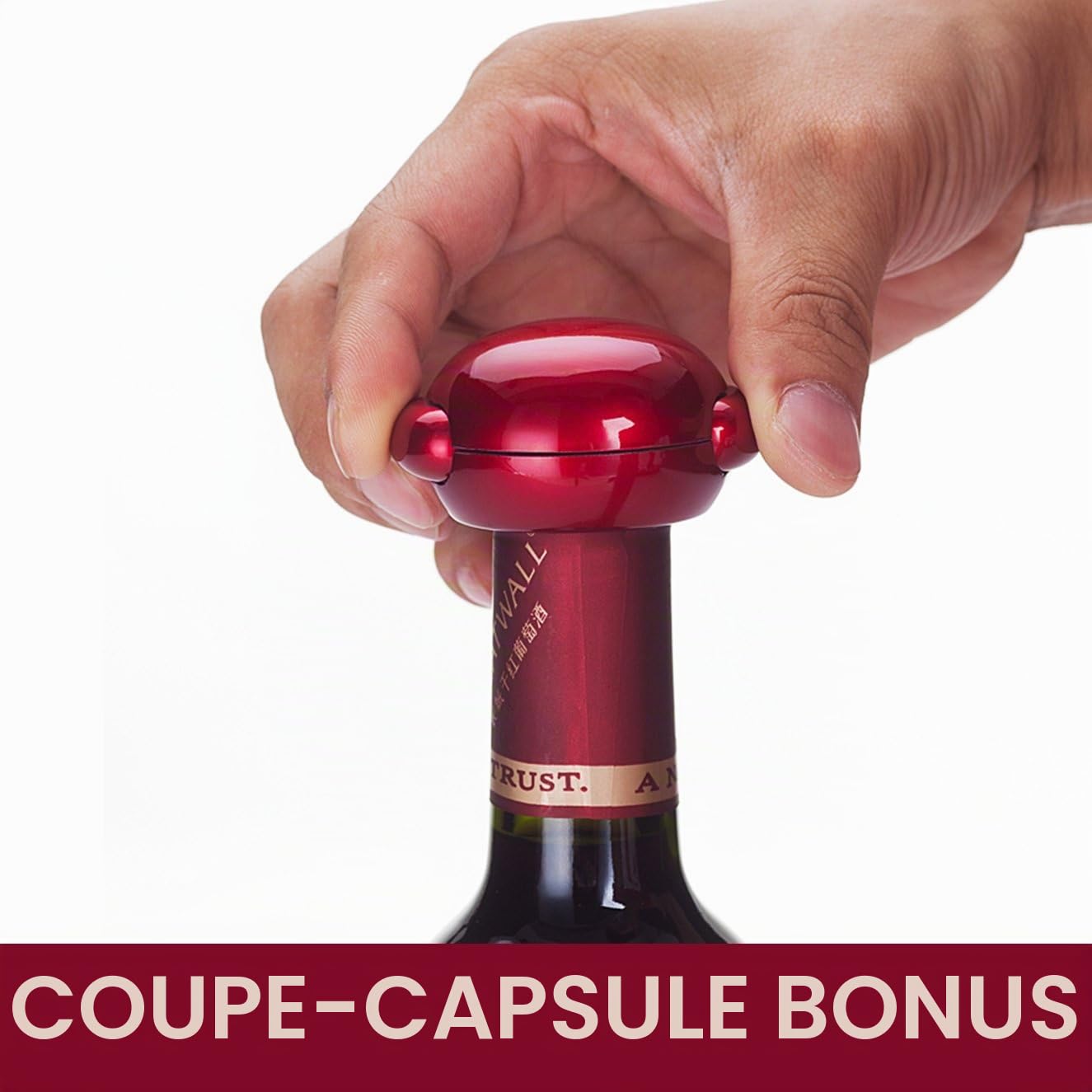 KAYCROWN Tire-bouchon professionnel en alliage de zinc - Tire-bouchon à levier robuste - Ouvre-bouteille avec coupe-capsule