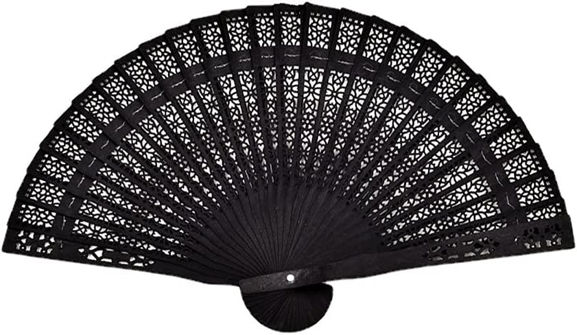 Folding Fan Antique Paper Folding Fan, Chinese Style Black Bamboo Folding Fan, Portable Summer Folding Fan for Home Decoration (Size: B)