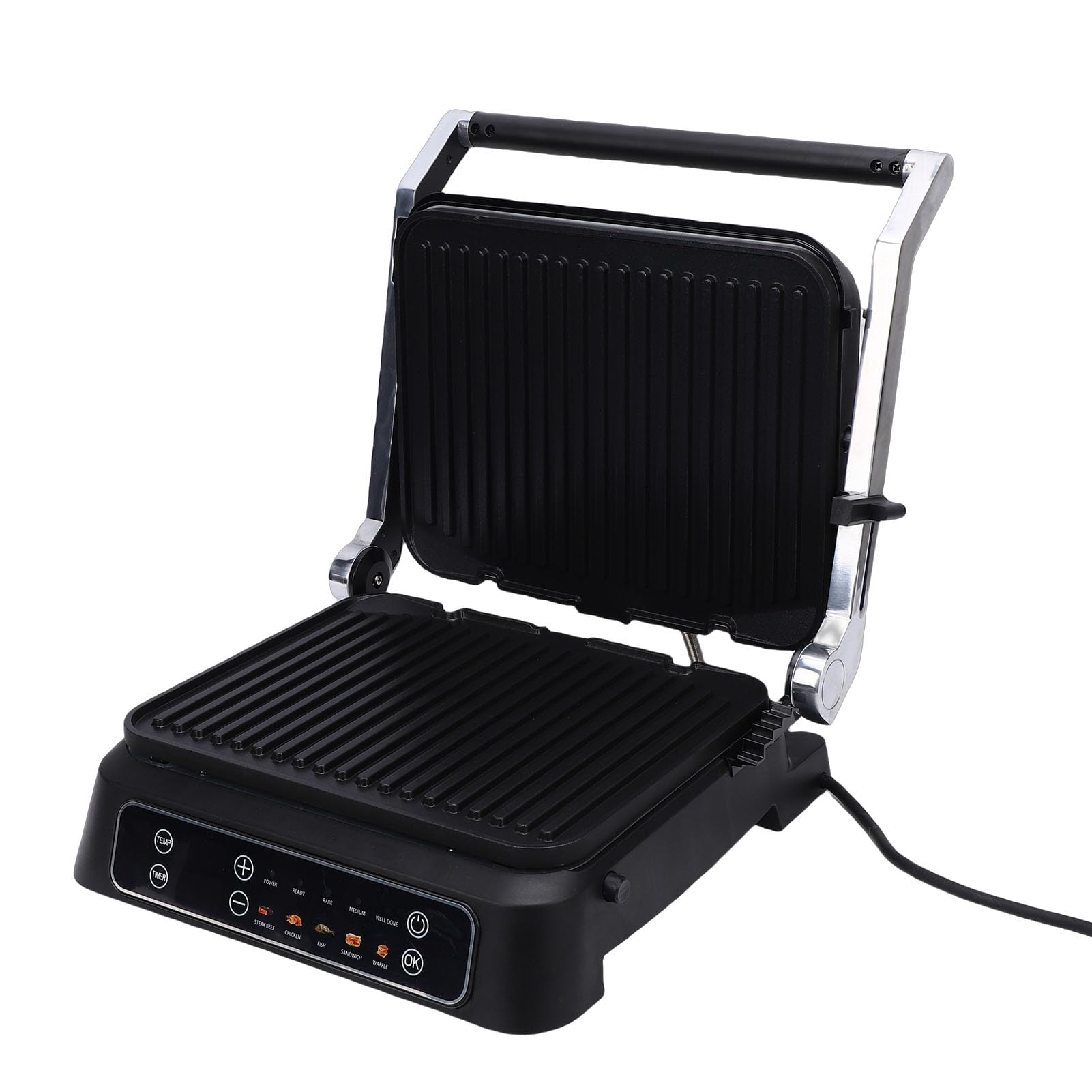 Socobeta Panini Press Grill Potente Sandwichera Eléctrica Antiadherente de 2000 W para Cocinar en Casa Comidas Familiares (Enchufe europeo)