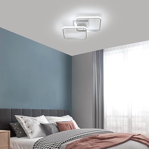 Miniatura 4 de Lámpara de techo LED moderna cuadrada blanca empotrada, lámpara de techo de 42 W, lámpara de techo para dormitorio, sala de estar, cocina, comedor,