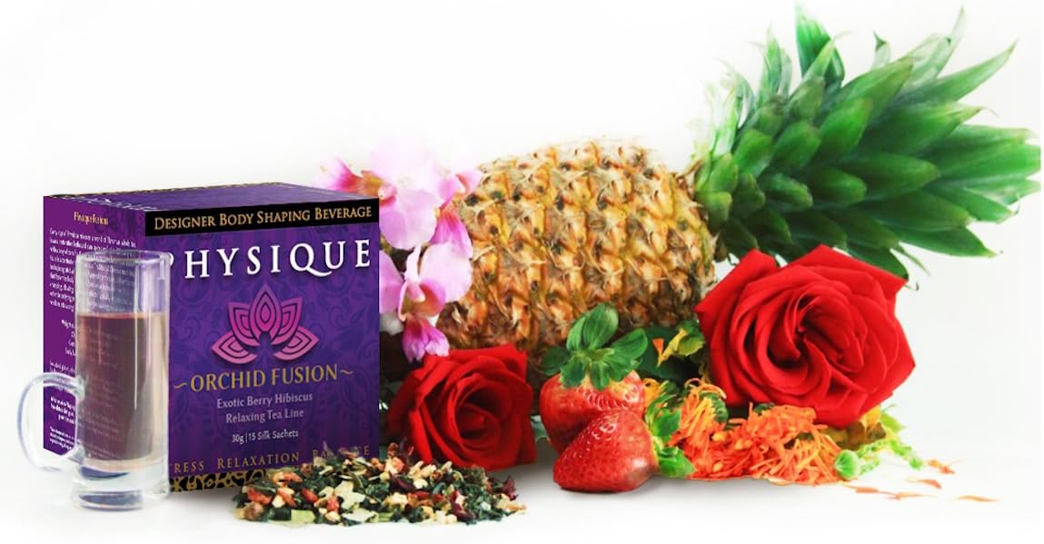 Pineapple Rose Calming and Stress Relief Oolong Fruit Tea (30-45 Cups) - Orchid Fusion by Physique Tea - 15 Multi-Use Sachets