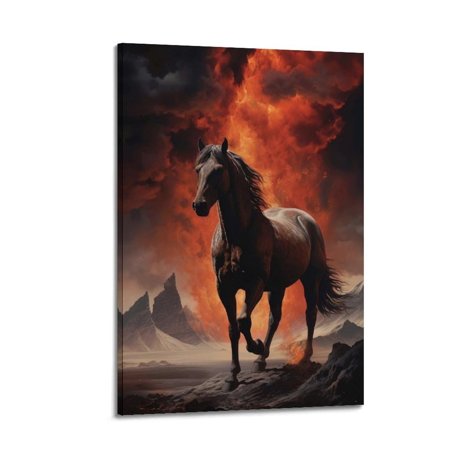 CXHJCA Animal Poster Horses in The Mountains Poster Decorative Painting Canvas Wall Posters And Art Picture Print Modern Family Bedroom Decor Posters 24x36inch(60x90cm)