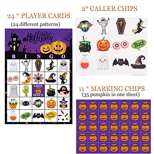 Funnlot Halloween Bingo Game for 24 Players, Party Games for Kids Classroom - image 3